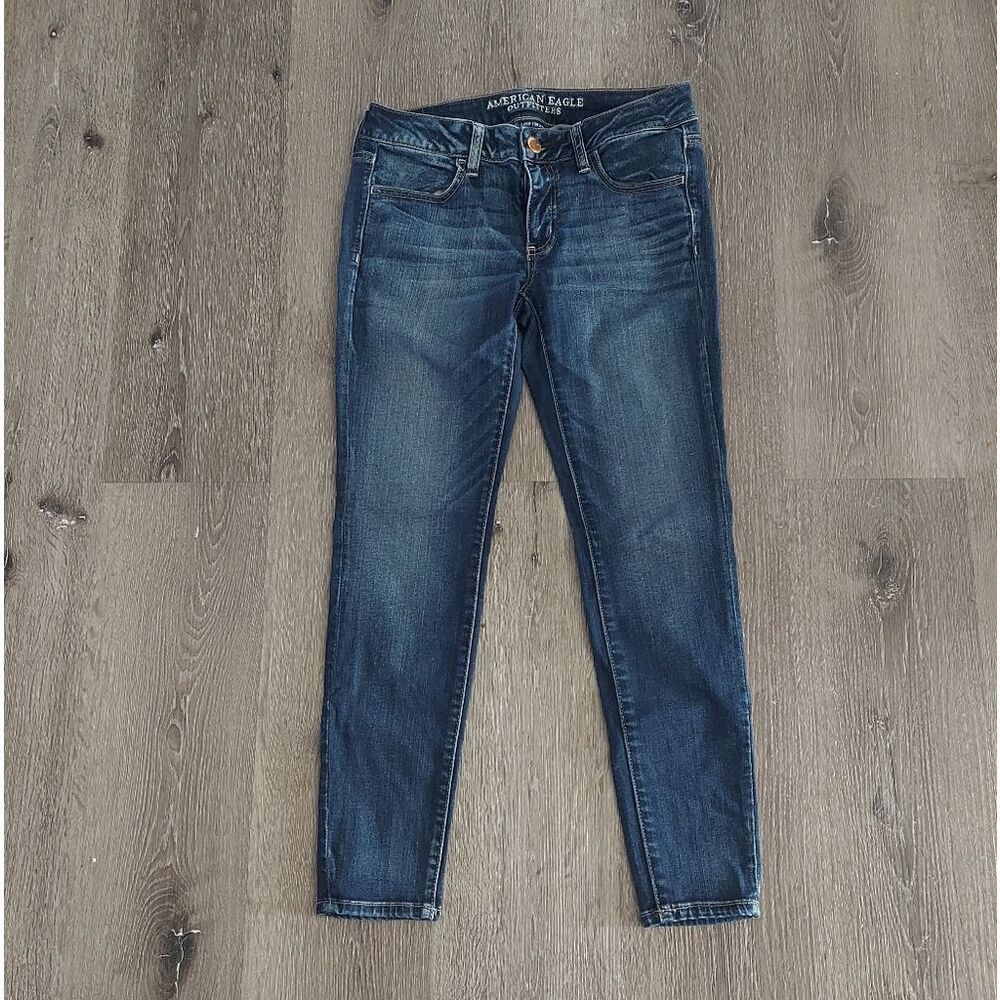 American Eagle Outfitters Super Low Jegging Dark Blue Sz 8